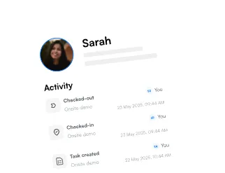 Employee visits history and outcome summary card