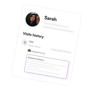 Visit history interface